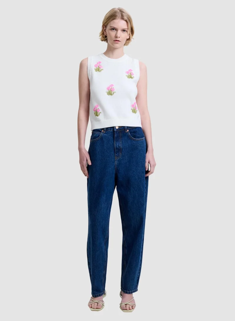 فرنش كونكشن Dallas Denim Mom Barrel Leg Jeans